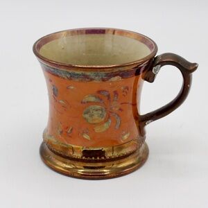 Antique Copper Luster Mug, Handled Cup